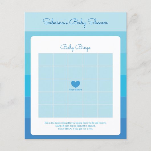 Papier Jeux de Baby shower Blue Ombre Stripes (Devant)