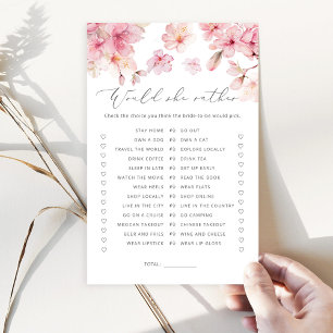 Papier Jeux de baby shower Cerisier à fleurs Préférerait-