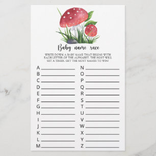 Papier Jeux de baby shower champignons aquarelle Jeu de d