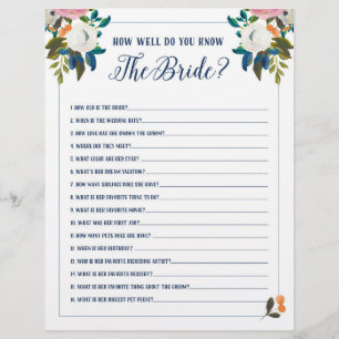 Papier Jeux de Baby Shower Combien Connaissez-Vous la Mar