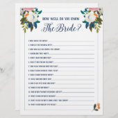 Papier Jeux de Baby Shower : Connaissez-vous bien la mari (Devant / Derrière)