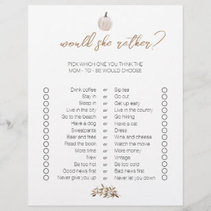 Papier Jeux de Baby shower de Bingo à deux côtés Citrouil