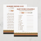 Papier Jeux de Baby shower de la flèche tribale (Devant / Derrière)