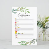 Papier Jeux de Baby Shower Devinez le jeu Emoji Verdure (Debout devant)