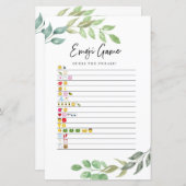 Papier Jeux de Baby Shower Devinez le jeu Emoji Verdure (Devant / Derrière)