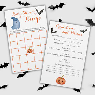 Papier Jeux de Baby shower d'Halloween à deux faces