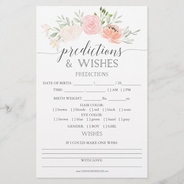 Papier Jeux de Baby shower double face Pastel Blush (Devant)