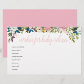 Papier Jeux de Baby Shower Floral Boho Chic Vœux pour Béb (Devant / Derrière)