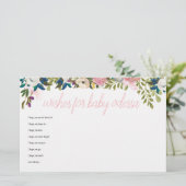Papier Jeux de Baby Shower Floral Boho Chic Vœux pour Béb (Debout devant)