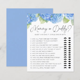 Papier Jeux de Baby Shower Maman ou Papa avec Hydrangea B