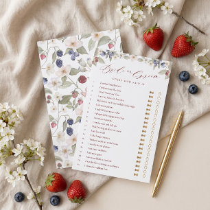Papier Jeux de Baby Shower Mariage Berry Sweet à la maniè