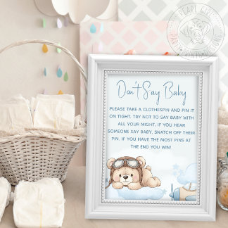 Papier Jeux de Baby Shower 'Nounours N'Appelle Pas Bébé'