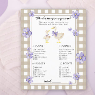 Papier Jeux de baby shower : Oie - Qu'y a-t-il dans ton s