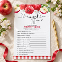 Jeux de Baby Shower « Pomme de mon Œil Qui Connaît