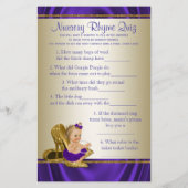 Papier Jeux de Baby shower pour filles violet et or (Dos)