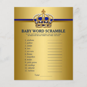 Papier Jeux de Baby shower Prince Crown