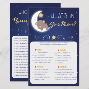 Papier Jeux de baby shower qui connaît maman, Jeux de tél