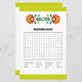 Papier Jeux de Baby Shower Recherche de Mots Fiesta (Devant / Derrière)