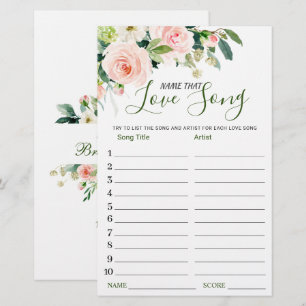 Papier Jeux de Baby Shower Rose Blush Nommez cette chanso
