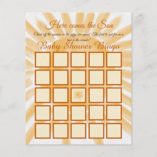 Papier Jeux de Bingo Baby Shower Voici Ray de Soleil