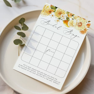 Papier Jeux de bingo de douche nuptiale de citrons d'aqua