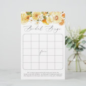 Papier Jeux de bingo de douche nuptiale de citrons d'aqua (Debout devant)