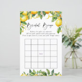 Papier Jeux de bingo de mariée de citrons modernes (Debout devant)