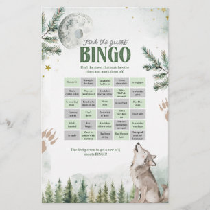 Papier Jeux de Bingo Forest Wolf Find The Guest