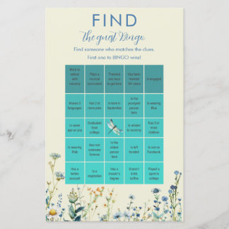 Papier Jeux de Bingo pour Baby Shower avec des fleurs sau