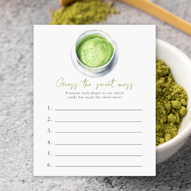 Papier Jeux de devinette de bébé shower Matcha Quel est l (Créateur téléchargé)