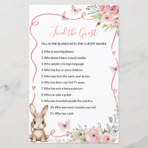 Papier Jeux de devinette pour bébé fille Baby Shower avec