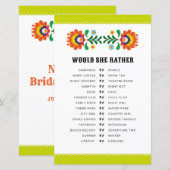Papier Jeux de Fête de Mariage : Fiesta 'Would She Rather (Devant / Derrière)