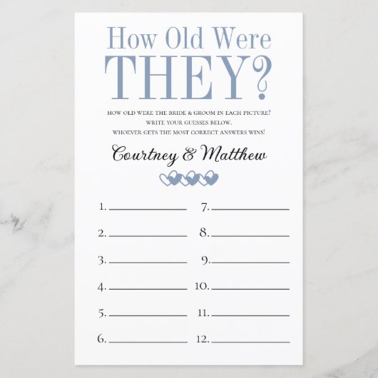 Papier Jeux de Fête des mariées 2 en 1 (Devant)