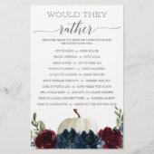 Papier Jeux de Fête des mariées à double face Burgundy Na (Devant)