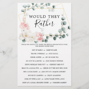 Papier Jeux de Fête des mariées à double face Floral Gree