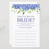 Papier Jeux de Fête des mariées Blue Hydrangeas (Devant / Derrière)