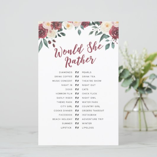 Papier Jeux de Fête des mariées Ce qui est dans votre sac (Debout devant)