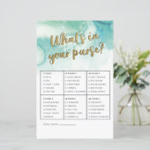 Papier Jeux de Fête des mariées Ce qui est dans votre sac (Debout devant)