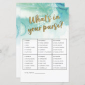 Papier Jeux de Fête des mariées Ce qui est dans votre sac (Devant / Derrière)