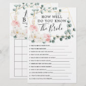 Papier Jeux de Fête des mariées florale à double face (Devant / Derrière)