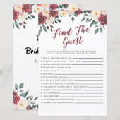 Papier Jeux De Fête des mariées Trouvez Le Jeu D'Invité R (Devant / Derrière)
