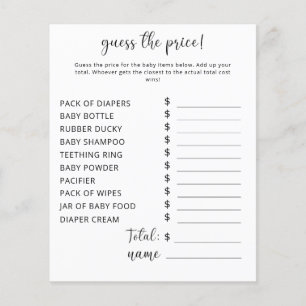 Papier Jeux de fête Jeu de devinette de prix