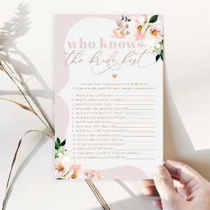 Papier Jeux de fleurs sauvages rose Qui connaît le mieux