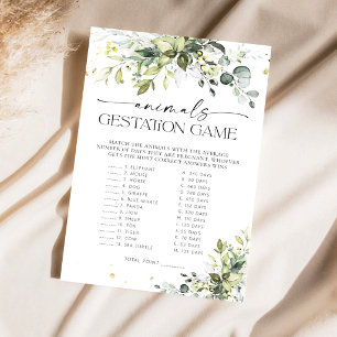 Papier Jeux de gestation d'animaux pour Baby Shower sur l