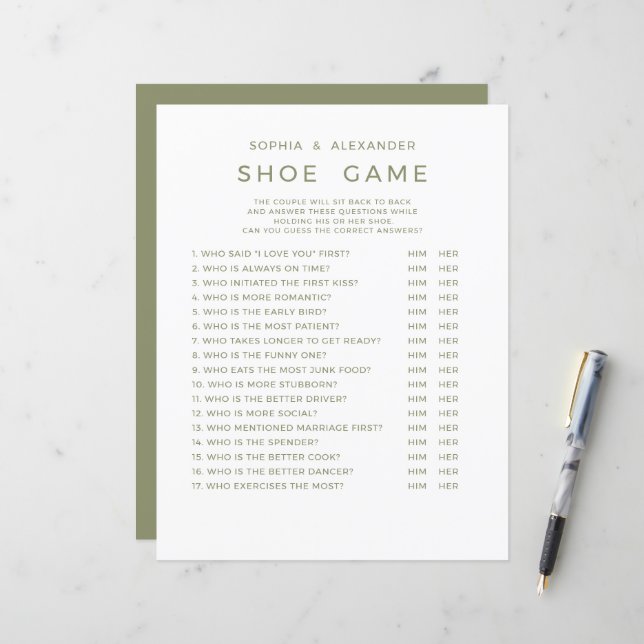 Papier  Jeux de mariage  (Devant/Arrière en situation)