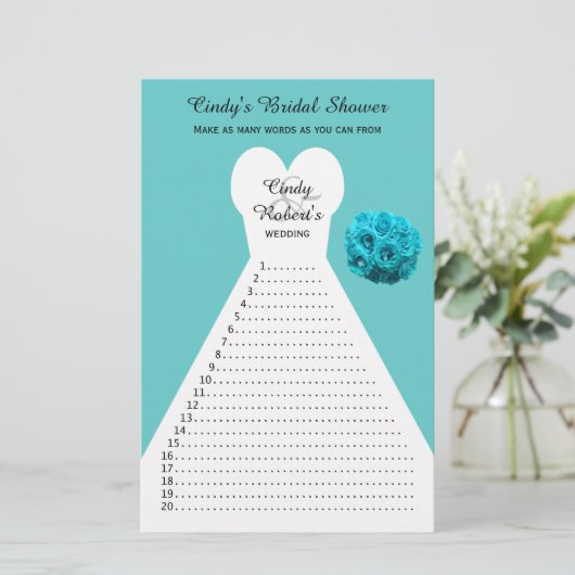 Papier Jeux de mots amusants Aqua Fête des mariées (Debout devant)