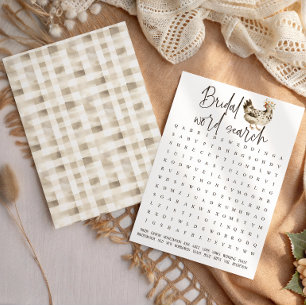 Papier Jeux de mots croisés de mariage de poulet de ferme