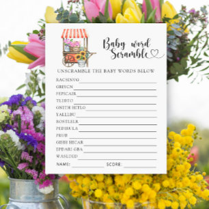 Papier Jeux de mots mêlés pour bébé - Baby Shower