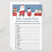 Papier Jeux de nom d'animaux de bébé Train de Noël Baby s (Devant / Derrière)