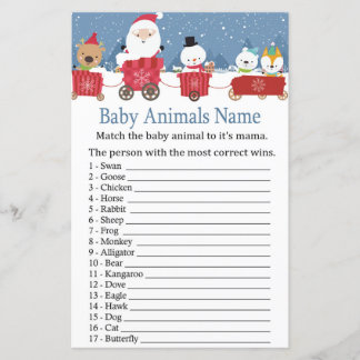 Papier Jeux de nom d'animaux de bébé Train de Noël Baby s